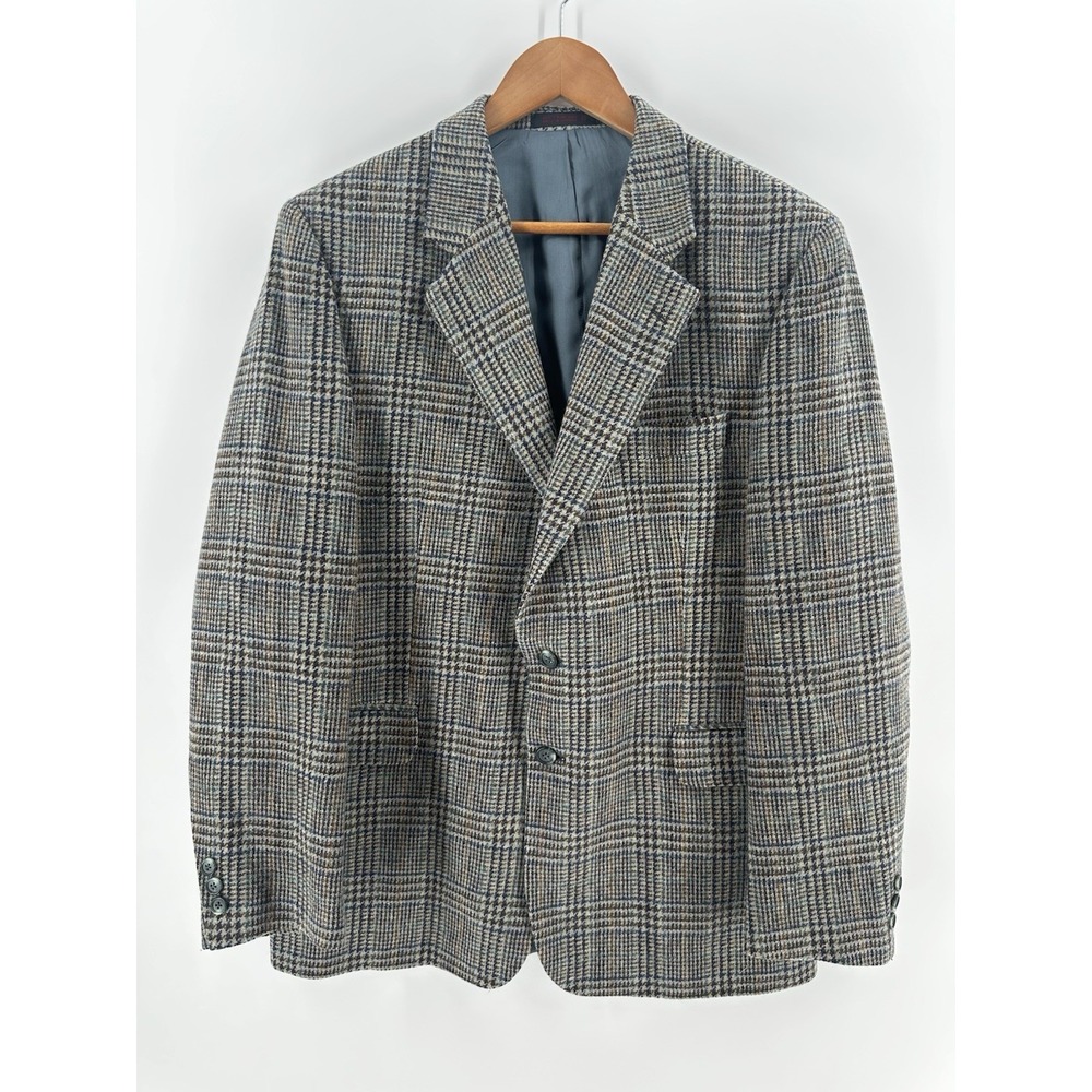 English Manor 100% Wool Tweed‎ Blazer Sport Multicolor Herringbone Mens 40-42R